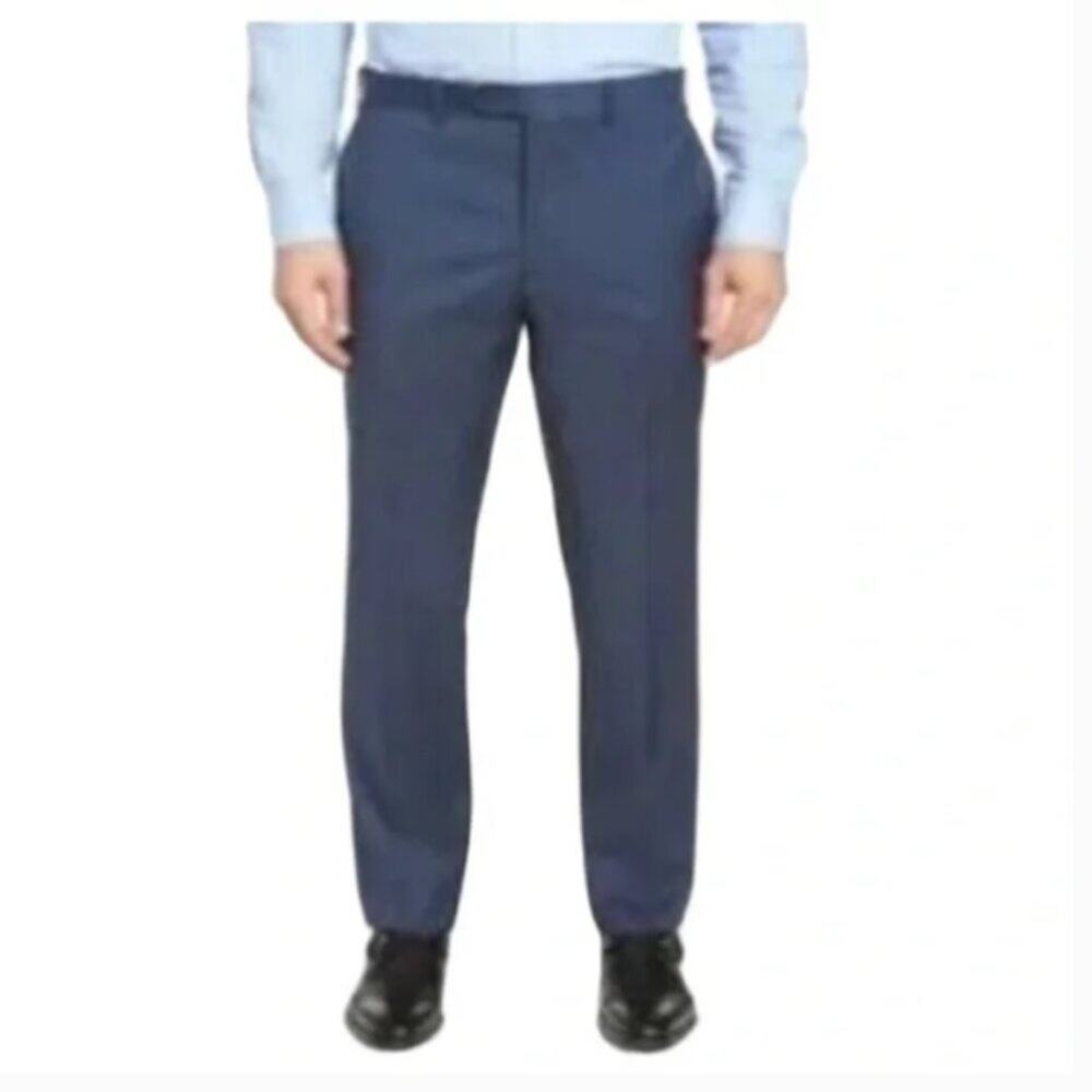 JWN John W Nordstrom Men’s Navy Blue Traditional Fit Wool Trouser Pant 36R